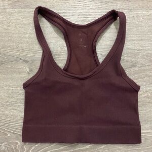 Elegant Racerback Crop Top in Rich Brown